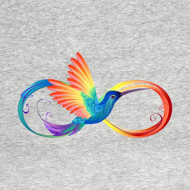 Rainbow Hummingbird with Infinity by Blackmoon9